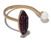 18kt 'Lips Piercing' Gelbgoldring