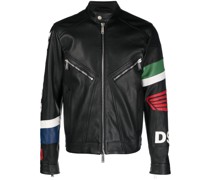 Bikerjacke mit Logo-Patch