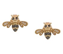14kt gold diamond and sapphire bumble bee stud earrings