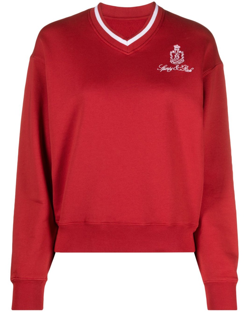 SPORTY & RICH Damen Sweatshirt mit Logo-Stickerei
