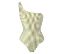 Karierter One-Shoulder-Badeanzug