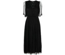 Midikleid aus Seide mit Kristallen