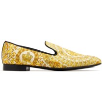 Loafer aus Satin mit Barocco-Print