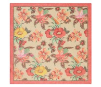 Leinen-Seiden-Schal mit Blumen-Print
