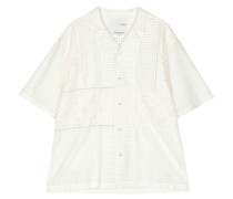 short-sleeved broderie-anglaise shirt