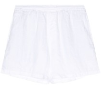 elasticated-waist linen shorts