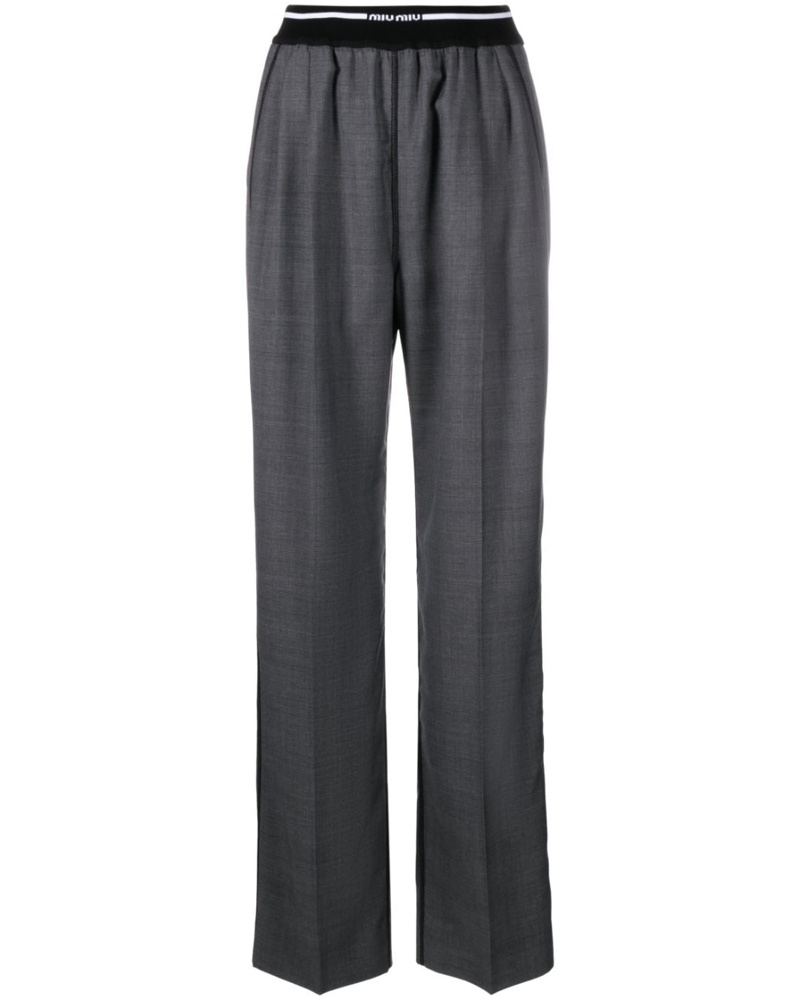Miu Miu Damen Hose mit Logo-Bund