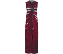 abstract-print ruched dress