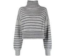 Gerippter Pullover mit Streifen