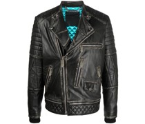 Bikerjacke mit Logo-Schild