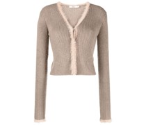 Gerippter Cardigan mit V-Ausschnitt