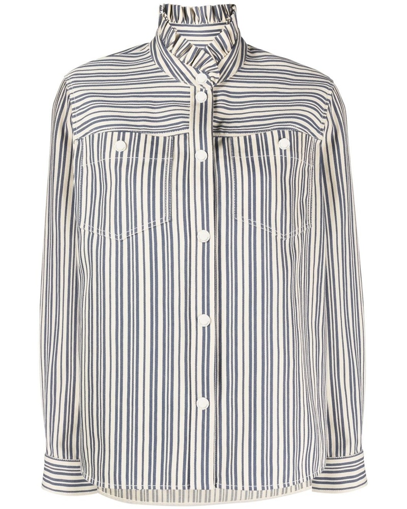 Claudie Pierlot Damen Jeanshemd mit Streifen