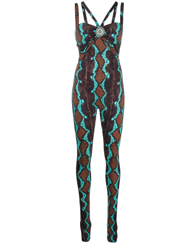 Roberto Cavalli Damen Jumpsuit mit Schlangenleder-Print