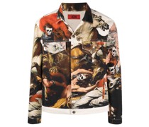 Jeansjacke mit grafischem Print