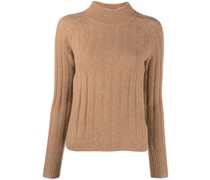 Gerippter Pullover mit Stehkragen