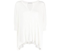 ribbed-knit V-neck top