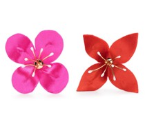 asymmetric floral earrings