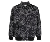 Spiderweb logo-patch bomber jacket