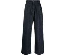 Wide-Leg-Jeans mit Stickerei