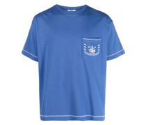 T-Shirt mit Segelboot-Stickerei