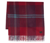 plaid-check fringed scarf
