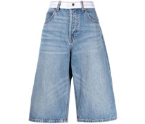 Jeans-Shorts mit Logo-Bund