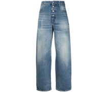 Taillenhohe Tapered-Jeans
