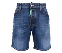logo-patch denim short