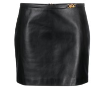 zip-up leather miniskirt