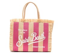 Vanity striped straw beach bag