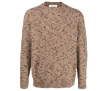 Melierter Intarsien-Pullover