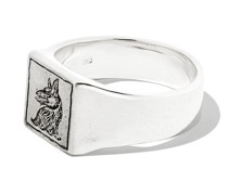 Eckiger Siegelring mit Wolf