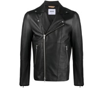 Lederjacke mit versetztem Reißverschluss