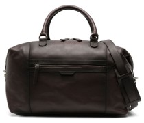 panelled leather holdall bag