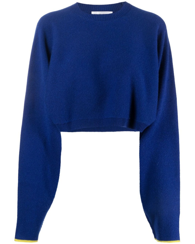 Victoria Beckham Damen long-sleeved knitted cropped Pullover