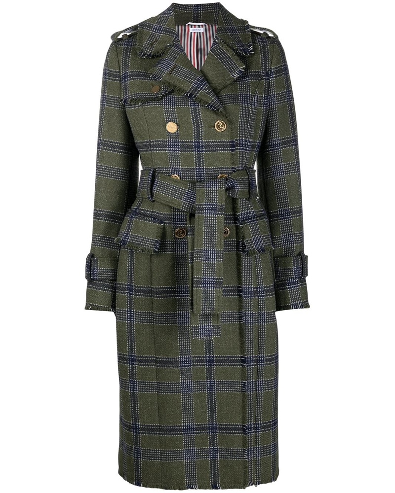 Thom Browne Damen Trenchcoat mit Check