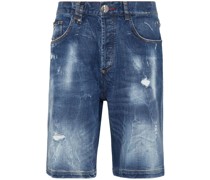 Jeans-Shorts mit Patch-Detail