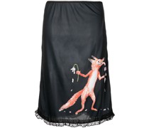 Midirock mit Fuchs-Print