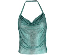 Neckholder-Top mit Kristallen