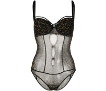 'Peekaboo' Body mit Leo-Print