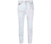 Cropped-Skinny-Jeans mit Logo