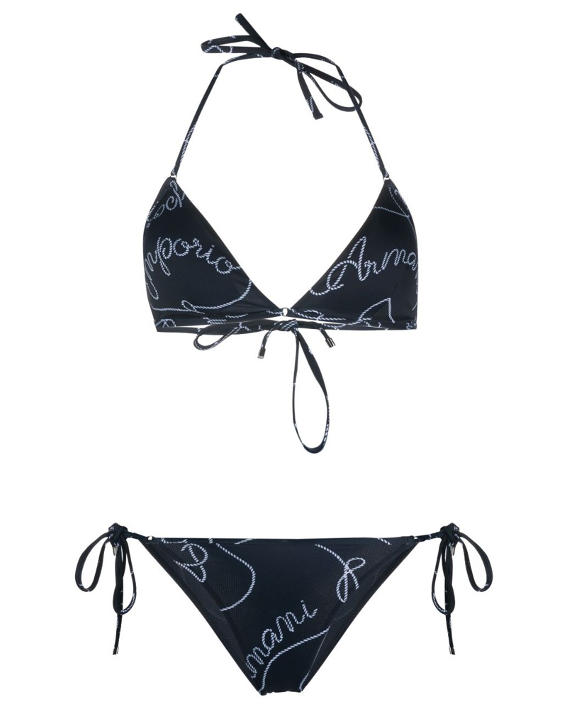 Emporio Armani Damen logo-print two-piece bikini set