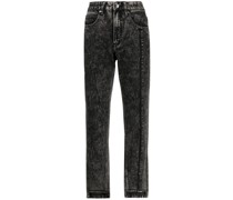 Hoch sitzende Straight-Leg-Jeans