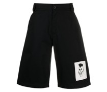 Jeans-Shorts mit Logo-Patch
