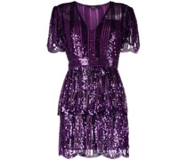 V-neck sequined minidress