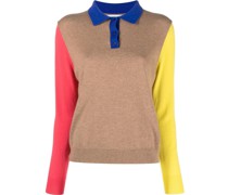 Gestricktes Poloshirt in Colour-Block-Optik