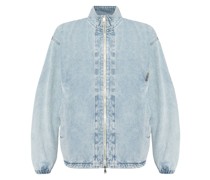 logo-embroidered organic cotton jacket