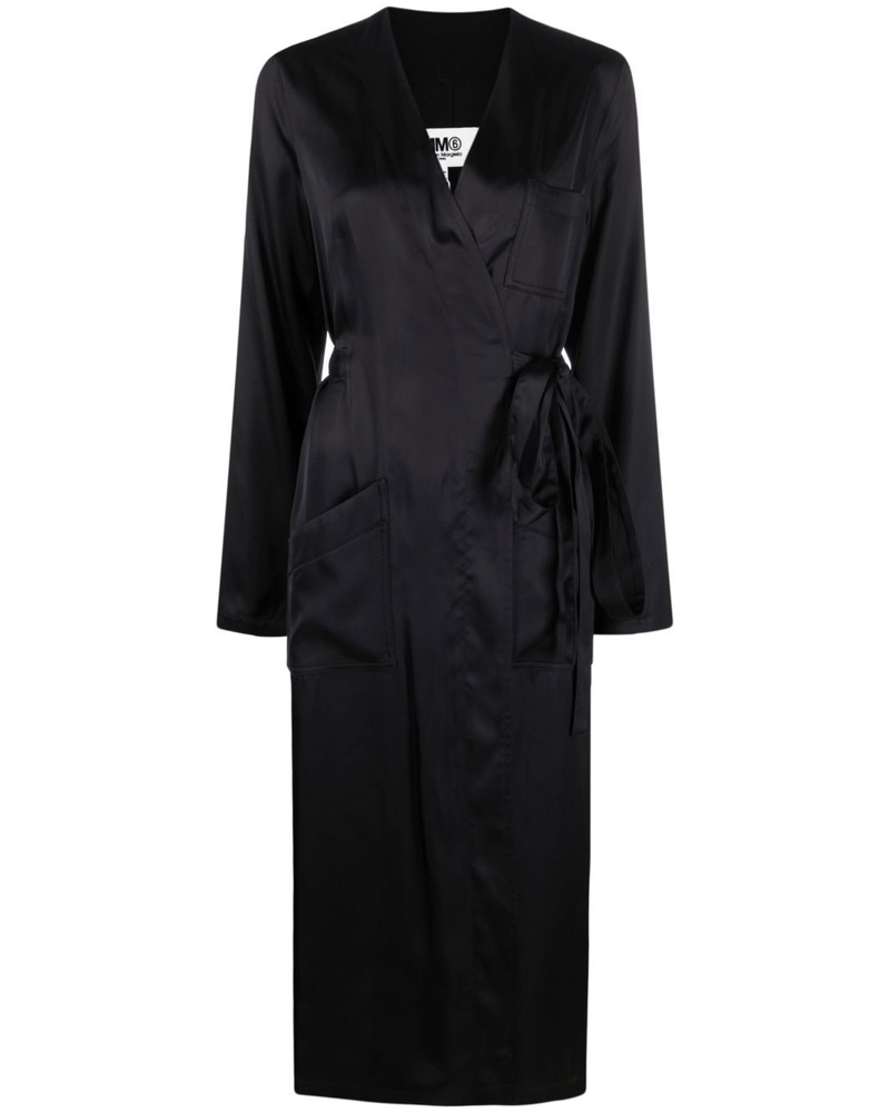 Maison Margiela Damen Langärmeliges Wickelkleid