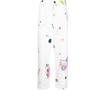 Gerade Hose mit Artists-Print