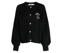 Grob gestrickter Cardigan mit Schleife